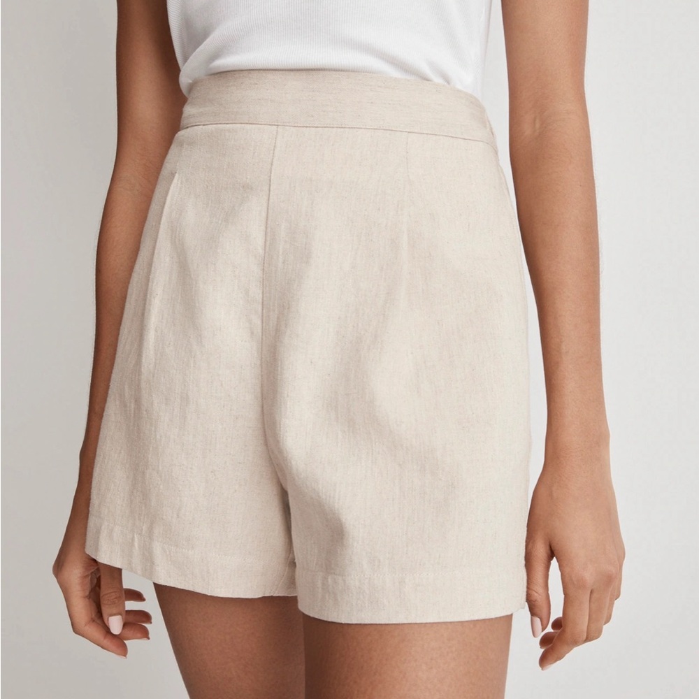 madewell clean pull on linen shorts size small